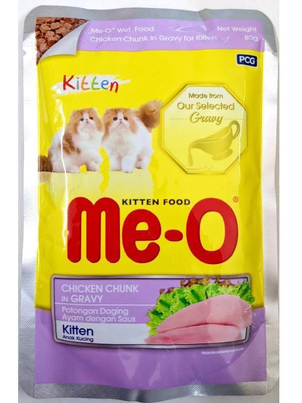 ME-O Kitten Wet Food Chicken Chunk in Gravy 80 G, Pack of 12 (80G X 12, 960G)