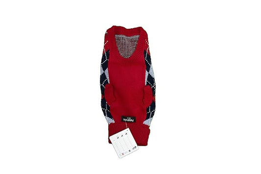 Petaholic Printed Sweaters for Dogs | Winter Wear Premium Pets Clothing | Pet Sweater | Streachable Sweaters for Medium Dog, (Red & Blue), (XL)Petaholic Printed Sweaters for Dogs | Winter Wear Premium Pets Clothing | Pet Sweater