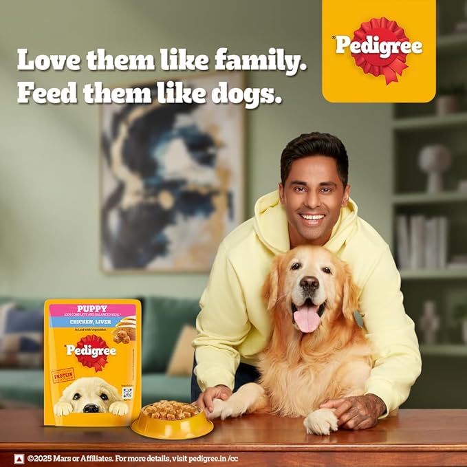 Pedigree Puppy Wet Dog Food, Chicken Liver in Loaf with Vegetables, 70 g (Pack of 30), Supports Healthy Immune System, Complete & Balanced Nutrition for Puppies