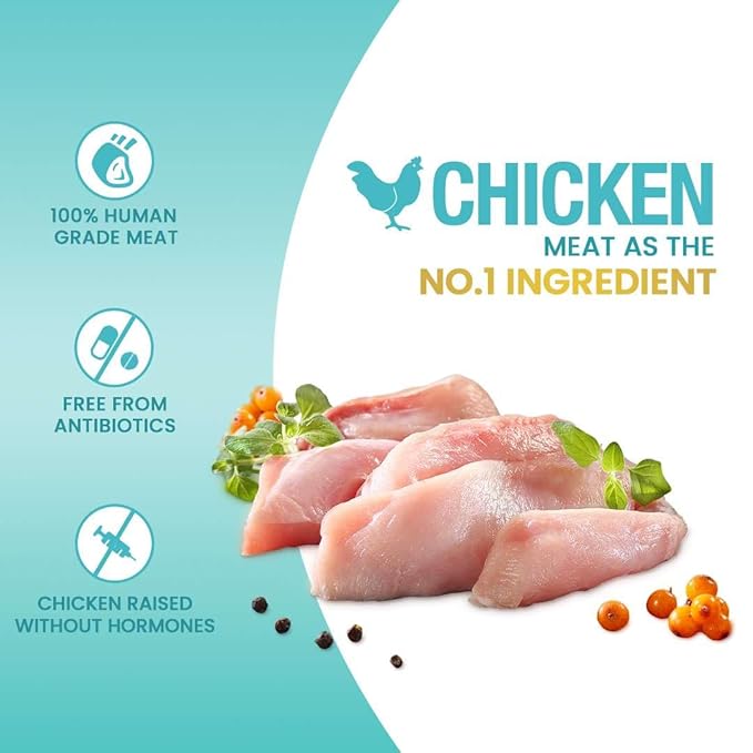 JerHigh Real Chicken Food Treat Spinach, Blueberry, Carrot, Strawberry, Milk, Banana Flavor 6 Pack Combo Set 70G for Dogs by Dogsncats, All Life Stages