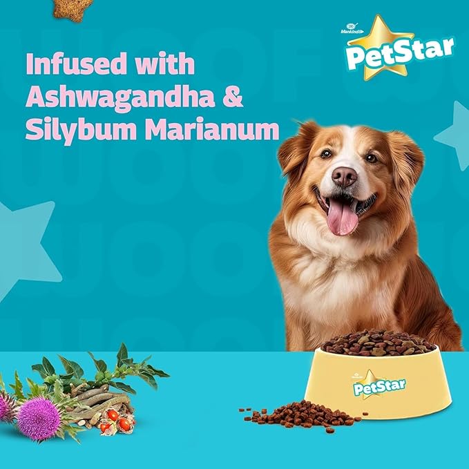 Mankind PetStar Adult Dry Dog Food (High Protein) Chicken & Wheat Flavor, 10kg (Pack of 2)| Improves Muscle & Strength, Supports Immunity, Protects Liver & Kidney