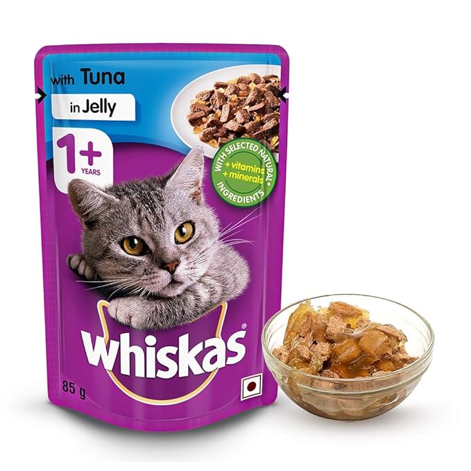 Whiskas Adult (1+ year) Wet Cat Food Food, Tuna in Jelly, 12 Pouches (12 x 85g)