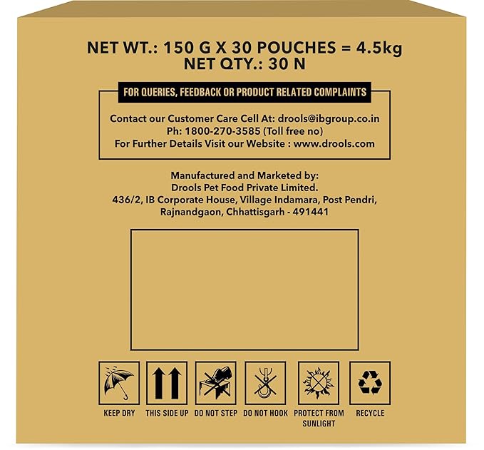 Drools Adult Wet Dog Food 4.5 kg (150g X 30) Pack of 30 | Real Chicken and Chicken Liver Chunks in Gravy | Better Digestibility and Health | Maintain Joint Health | Healthy Bones & Stronger Teeth