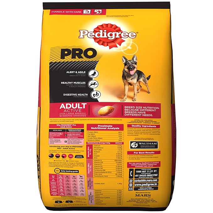 Pedigree Adult Wet Dog Food, Chicken & Liver Chunks in Gravy, 70 g (Pack of 15) & PRO Expert Nutrition Active Adult Large Breed Dog (18 Months Onwards) Dry Pellet Dog Food, Chicken, 20kg Pack