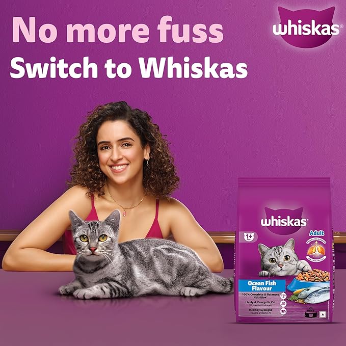 Whiskas Adult (1+ Years) Dry Cat Food, Tuna Flavour, 3 kg, Contains 41 Essential Nutrients, Complete & Balanced Nutrition for Adult Cats