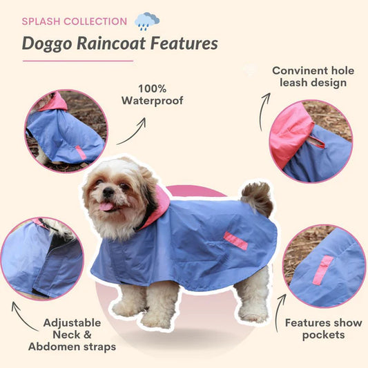 Pet Set Go Dual Colour Cape Style Raincoat for Dogs