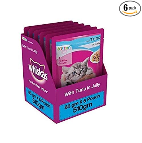 Whiskas Wet Cat Food, Tuna in Jelly for Kittens, 85 g [Pack of 6]