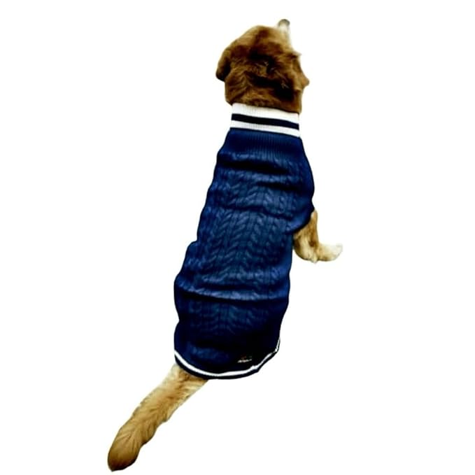 Petaholic Elevate Canine Style: Highneck Dog Sweater - Premium Winter Knitwear for Fashionable Pets - Cozy & Trendy Apparel for Medium to Large Dog Breeds - Size - 24 / Neck Size - 15 Inch