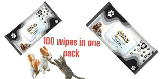 Orignal Petaholic Pet Wipe for Dog,Cat & Pets/Pet Grooming/Dry Bath Dog Wipes/Cat Wipes/Enriched with Aloe Vera Natural Extracts Scent | 100 Wet Wipes for Dogs & Cats (Pack of 1)