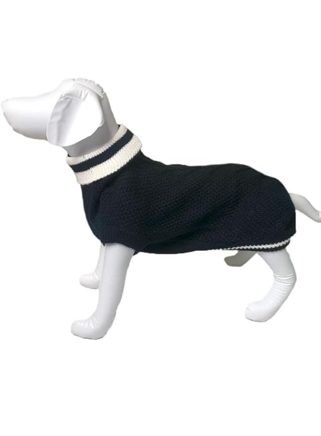 Petaholic Elevate Canine Style: Highneck Dog Sweater - Premium Winter Knitwear for Fashionable Pets - Cozy & Trendy Apparel for Medium to Large Dog Breeds - Size - 24 / Neck Size - 15 Inch
