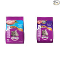 Whiskas Adult (+1 Year) Dry Cat Food, Ocean Fish Flavour, 480g Pack & Adult (+1 Year) Dry Cat Food, Mackerel Flavour, 480g Pack