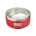 Zigly Double Walled Dog Bowl – 2000 ml, Red | Insulated Food Bowl for Dog | Anti-Skid Base | Large Size Dog Bowl for Food & Water