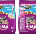 Whiskas Junior Mother Cat & Kitten (2-12 Months) Dry Cat Food, Ocean Fish Flavour, 450 g, Contains 41 Essential Nutrients, Complete & Balanced Nutrition for Mother Cats & Kittens (Pack of 2)