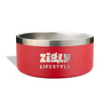 Zigly Double Walled Dog Bowl – 2000 ml, Red | Insulated Food Bowl for Dog | Anti-Skid Base | Large Size Dog Bowl for Food & Water