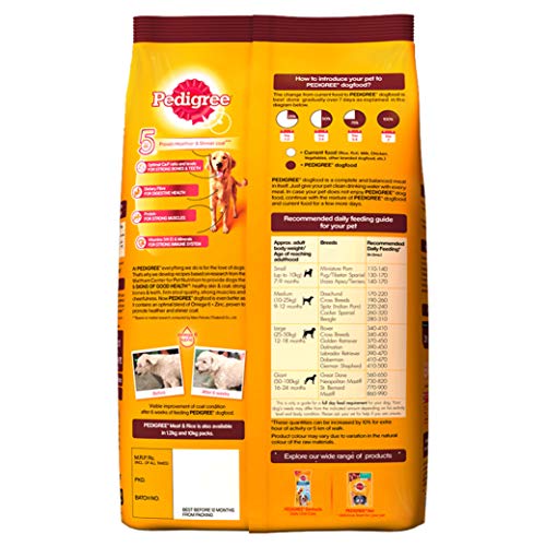 Pedigree Adult Wet Dog Food, Chicken & Liver Chunks in Gravy, 70 g (Pack of 15) & Adult Dry Dog Food, Meat & Rice, 3kg Pack & Adult Dry Dog Food, Chicken & Vegetables, 3kg Pack