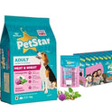 Mankind Petstar Adult Dog Food (High Protein) Combo - Meat & Wheat 3 kg + Adult Gravy 120g (Pack of 15)