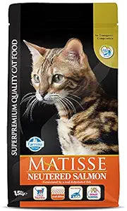 Matisse Farmina Pet Foods Dry Cat Food, Neutered Adult, 1.5-Kg, Salmon