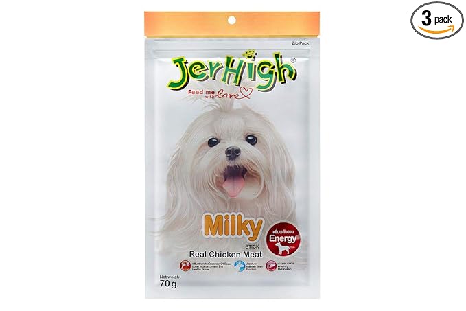 Jerhigh Dog Snacks Milky Stick Chicken Meat 70g Plus Vitamin Calcium (Pack of 3)