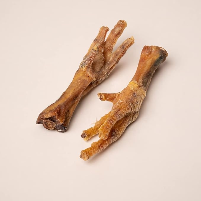 Heads Up For Tails Sara's Natural Chews Dehydrated Chicken Feet Dog Treats-80 Gram, Adult, Dried