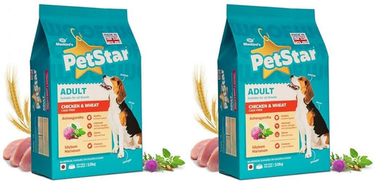 Mankind PetStar Adult Dry Dog Food (High Protein) Chicken & Wheat Flavor, 10kg (Pack of 2)| Improves Muscle & Strength, Supports Immunity, Protects Liver & Kidney