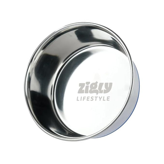 Zigly Stainless Steel Dog Feeding Bowl | XXL Size Rust-Resistant, Non-Slip & Easy Clean (L)