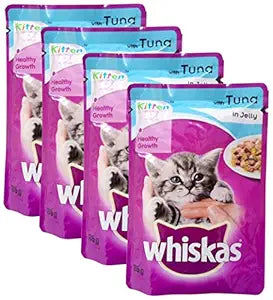 More Combo - Whiskas Wet Meal Kitten Cat Food Tuna in Jelly, 85g (Pack of 4) Promo Pack