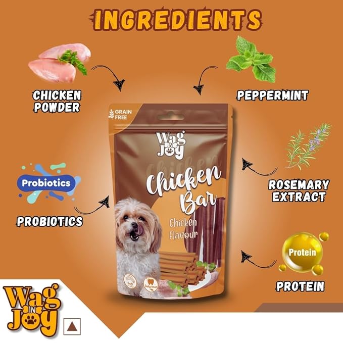 Chicken Bar Treats for Dogs | Non Veg | Grain Free, Soft Daily Treats for Healthy Teeth | 150 gm (Combo 2)