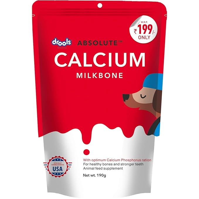 Drools Adult Wet Dog Food, Real Chicken and Chicken Liver Chunks in Gravy, 15 Pouches (15 x 150g) & All Life Stages Absolute Calcium Bone Pouch, Chicken, 190 g