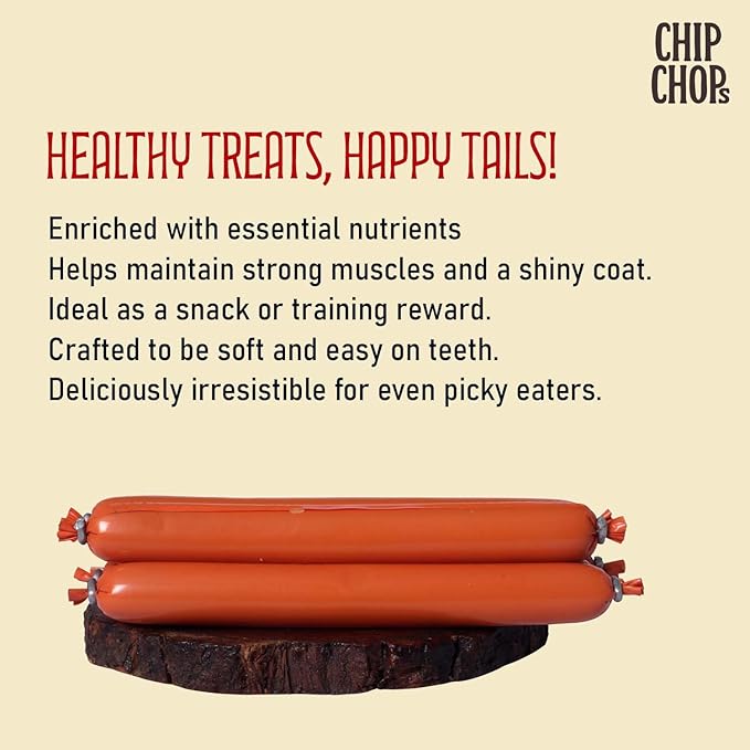 Chip Chops Dog Treat Chicken Sausage,No Artificial Flavors Added, (Pack of 4) - 240g