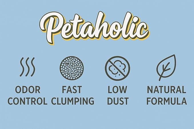Petaholic Cat Litter (Pack of 2) New Restored Active Carbon for Super Quick Cleaning | Bentonite Clumping Cat Litter with Ultra Odor Control | Safe for Multiple Cats & Kittens (10L + 10L)