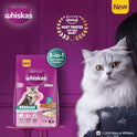 Whiskas Persian Kitten (2-12 Months) Dry Cat Food, 1.1kg, 100% Complete & Balanced Tailor Made Nutrition, Reduces Hairfall, for Healthy Coat & Skin