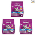 Whiskas Adult (1+ Years) Dry Cat Food, Ocean Fish Flavour, 3 kg, Contains 41 Essential Nutrients, Complete & Balanced Nutrition for Adult Cats (Pack of 3)
