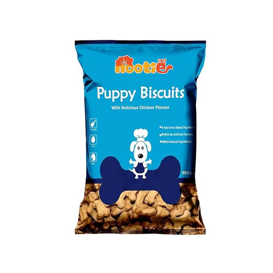 Nootie Chicken Puppy Biscuits - Chicken & Peanut Butter Flavoured Treats for Puppies | Protein-Rich, Highly Digestible & Nutritious | Suitable for All Breeds | 900g