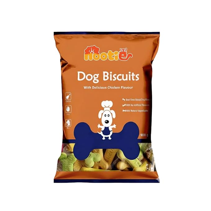 Nootie Chicken Dog Biscuits- Mixed Flavour for Adult Dogs, Protein-Rich, Highly Digestible & Nutritious | Suitable for All Breeds | 900g