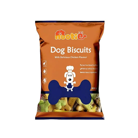 Nootie Chicken Dog Biscuits- Mixed Flavour for Adult Dogs, Protein-Rich, Highly Digestible & Nutritious | Suitable for All Breeds | 900g