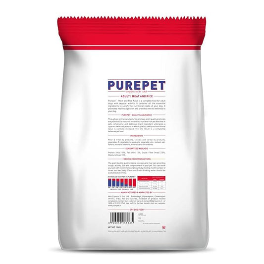 PUREPET Adult Dry Dog Food (Meat Flavor) - 10 kg Bag