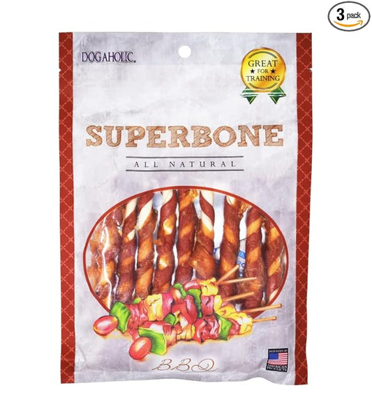 Petaholic SUPERBONE Chicken Stick Dog Treat with BBQ Flavour (Pack of 3). Sold by DogsNCats, All Life Stages
