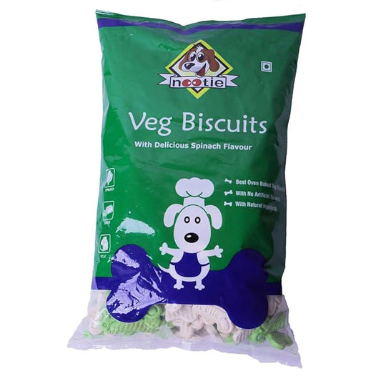 Nootie Biscuits with Spinach Flavour for Adult Dogs Protein-Rich, Highly Digestible, and Nutrient-Dense Dog Treats, Breeds & Sizes - 900g