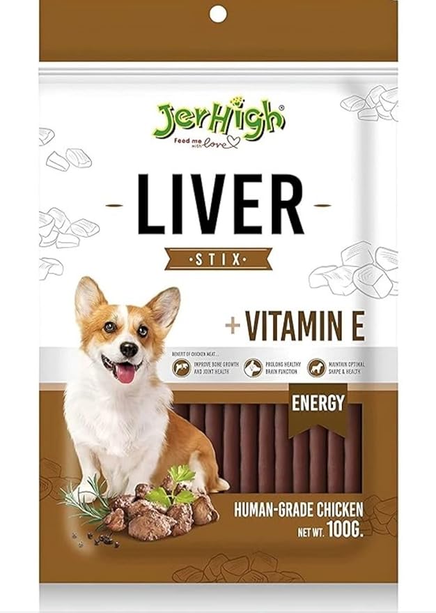 JERHIGH Liver Stick Fully Digestible Dog Treats for All Life Stages, 100g, (Pack of 1)