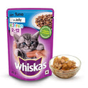 whiskas Kitten Wet Cat Food (2-12 Months), Tuna In Jelly Flavour, 12 Pouches (12 X 85G), 1 Count