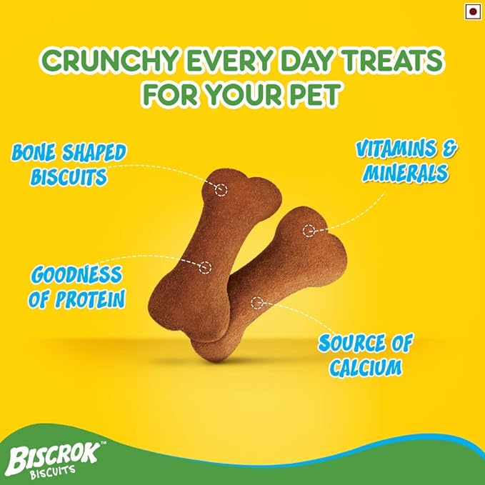 Pedigree Adult Wet Dog Food, Chicken & Liver Chunks in Gravy, 70 g (Pack of 15) and Biscrok Biscuits Dog Treats (Above 4 Months), Milk and Chicken Flavor, 500g Pack