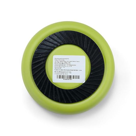 Zigly Lifestyle Meow Dish Double-Walled Cat Bowl – Whisker-Friendly, Anti-Slip Feeding Bowl for Cats, Lime