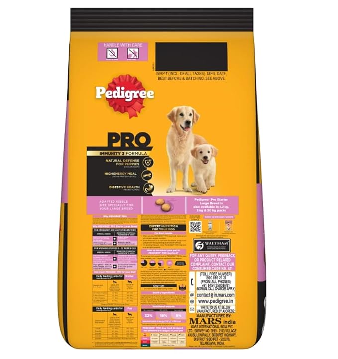 Pedigree PRO Mother & Pup Starter Large Breed, 10 kg Dry Dog Food, Vet Trusted Brand, Expert Nutrition, Quality Protein, 33% More Nutrients (3-12 Weeks)