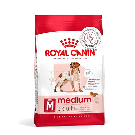 Royal Canin Medium Adult Dog Food, 4 Kg, Dry Food, Provides Muscle Mass, Supports Complex Natural Defense & Optimal Health Support
