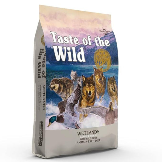 Taste of the Wild Dry Dog Food Wetlands Canine (Wild Fowl) 5.6-Kg, All Life Stages