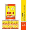 Me-O, Wet Food for Adut Cats, Chicken with Rice & Carrot 80G, Pack of 12 (80G X 12, 960G)