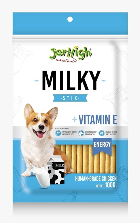 JerHigh Milk Stix StickYoung Adult Dog Treats, 100 Grams