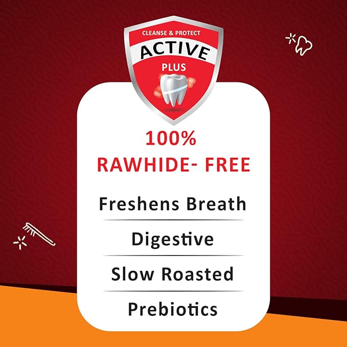 Goofy Tails Active Dental Chicken Twists Dog Treats 100g, Gluten Free, Prebiotic Chew Sticks for Dogs, Breath Freshener Treats for Dogs, Digestive, Slow Roasted Dog Treats for Puppy (Pack of 1)