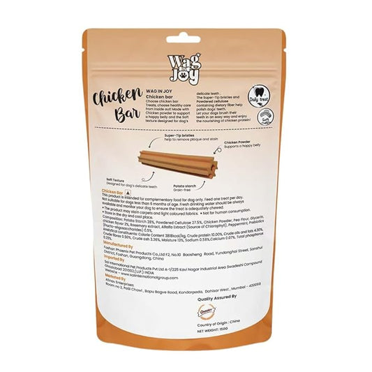 Chicken Bar Treats for Dogs | Non Veg | Grain Free, Soft Daily Treats for Healthy Teeth | 150 gm (Small)