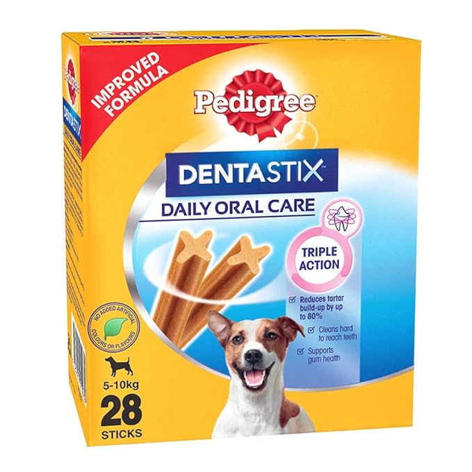 Pedigree Dentastix Small Breed (5-10 kg) Oral Care Dog Treat, 440g Monthly Pack (28 Chew Sticks) & Puppy Wet Dog Food, Chicken and Liver Chunks Flavour in Gravy with Vegetables, 30 Pouches (30x70g)